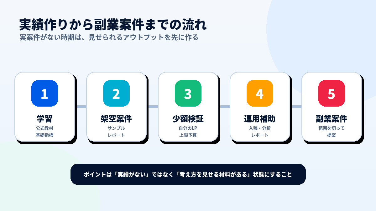 未経験から実績作りと副業案件につなげる流れ